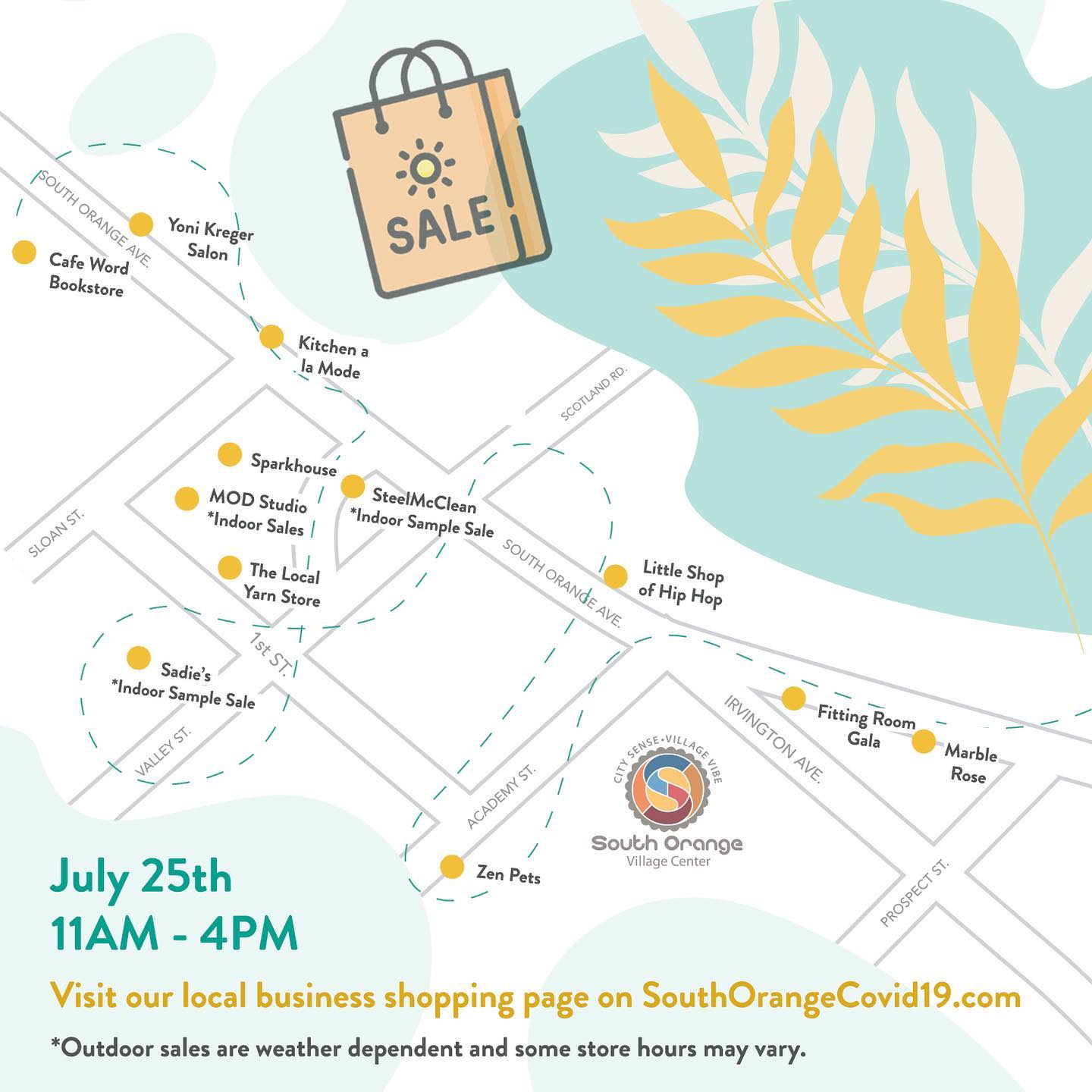 South Orange Sidewalk Sales Map Downtown New Jersey