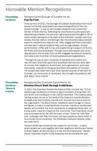 Honorable Mention Recognitions